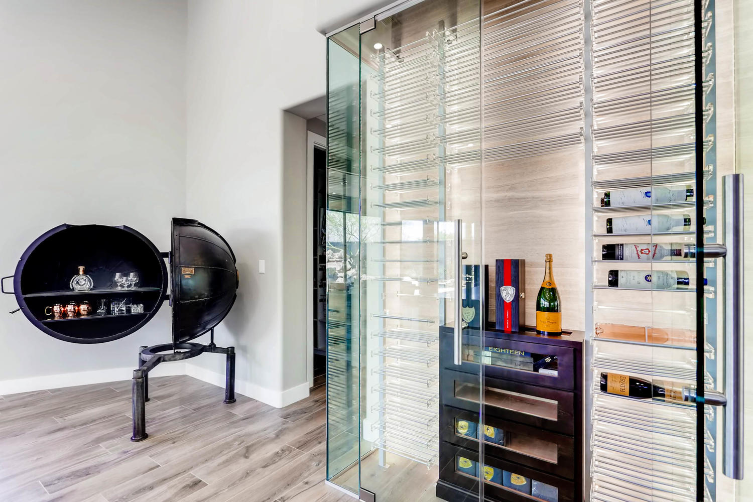 Custom Glass Wine Room — SF Industries Scottsdale AZ